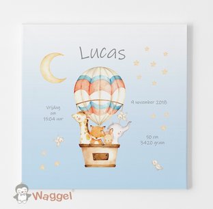 Geboorteschilderij droomwereld luchtballon Geboorteschilderij droomwereld luchtballon