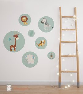 Muursticker set rond safari Muursticker set rond safari