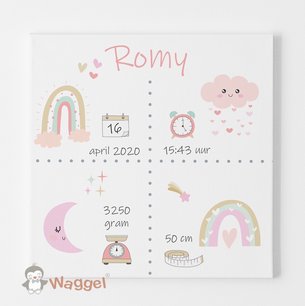 Geboorteschilderij regenboog Geboorteschilderij regenboog