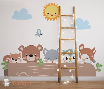 Behang bosdieren Kiekeboe Behang bosdieren Kiekeboe