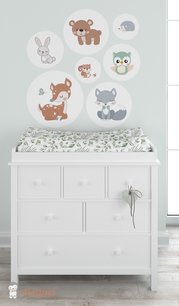 Muursticker set rond bosdieren Muursticker set rond bosdieren