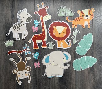 Muursticker safari maat M sale Muursticker safari maat M sale