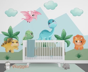 Behang sample dino avontuur Behang sample dino avontuur