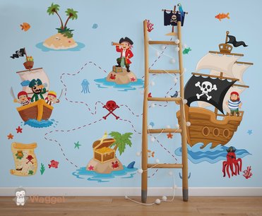Behang sample stoere piraten Behang sample stoere piraten