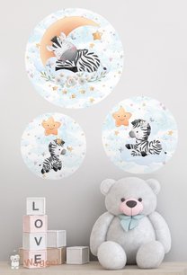 Muurcirkel set jungle droomvriendje zebra Muurcirkel set jungle droomvriendje zebra