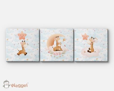 Canvas drieluik droomvriendje giraf Canvas drieluik droomvriendje giraf