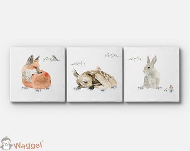 Canvas drieluik dierenrijk Canvas drieluik dierenrijk