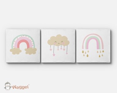 Canvas drieluik regenboog Canvas drieluik regenboog