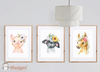 Poster/canvas set drie boerderijvriendjes (kies je favoriet) Poster/canvas set drie boerderijvriendjes (kies je favoriet)