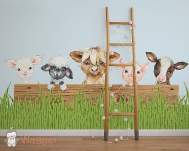 Behang boerderijvriendjes kiekeboe (kies je favoriet) Behang boerderijvriendjes kiekeboe (kies je favoriet)