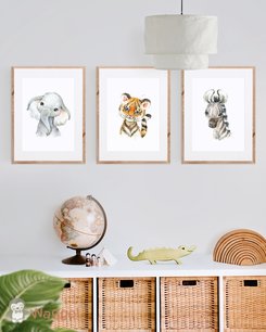 Poster set 3 jungle vriendjes (kies je favoriet) Poster set 3 jungle vriendjes (kies je favoriet)