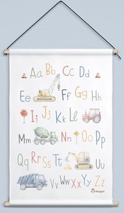 ABC poster bouwvoertuigen ABC poster bouwvoertuigen