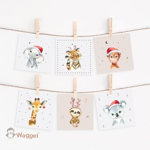 Jungle kerstkaarten serie 1 Jungle kerstkaarten serie 1