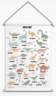 ABC stoffen poster dinowereld ABC stoffen poster dinowereld
