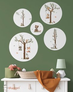 Muurcirkel set Woodland 5 delig Muurcirkel set Woodland 5 delig