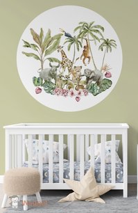 Muurcirkel tropical wit Muurcirkel tropical wit