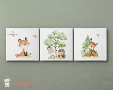 Canvas drieluik Woodland Canvas drieluik Woodland