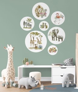 Muurcirkel set tropical wit Muurcirkel set tropical wit
