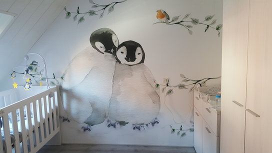 Behang sample dierenrijk pinquins Behang sample dierenrijk pinquins