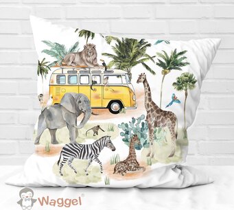Sierkussen jungle dreams bus yellow Sierkussen jungle dreams bus yellow