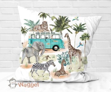 Sierkussen jungle dreams bus mint Sierkussen jungle dreams bus mint
