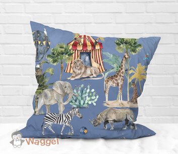 Sierkussen jungle dreams circus blue Sierkussen jungle dreams circus blue