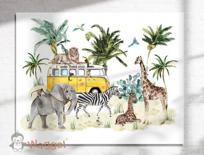 Wandpaneel jungle dreams bus yellow Wandpaneel jungle dreams bus yellow
