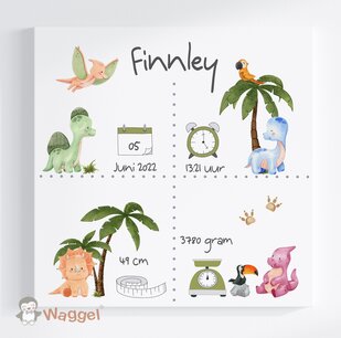Geboorteschilderij little dino friends Geboorteschilderij little dino friends