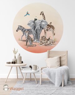 Muurcirkel jungle dreams sunset Muurcirkel jungle dreams sunset