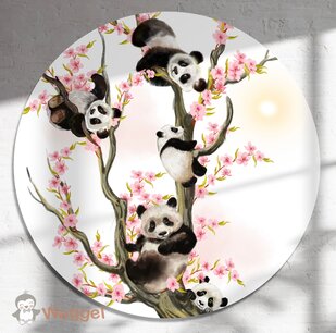 Muurcirkel panda tree of love Muurcirkel panda tree of love