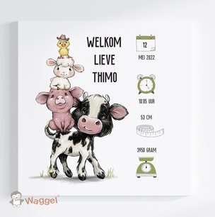 Geboorteschilderij boerderijdieren Geboorteschilderij boerderijdieren