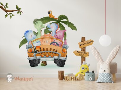 Behang sample little dino friends auto Behang sample little dino friends auto