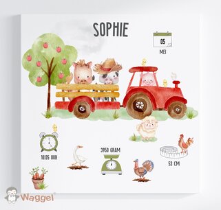 Geboorteschilderij Happy Farm Geboorteschilderij Happy Farm