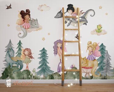 Behang elfjes en draken Behang elfjes en draken