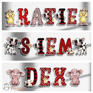 Naamletters boerderijdieren rood Naamletters boerderijdieren rood
