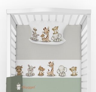 Wieg en ledikantlaken jungle cuties Wieg en ledikantlaken jungle cuties
