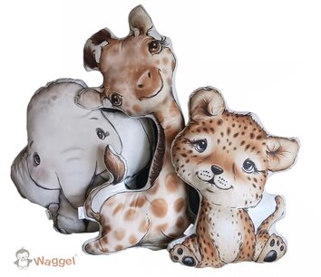 Knuffelkussens jungle cuties set van 3 sale Knuffelkussens jungle cuties set van 3 sale
