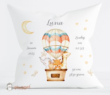 Geboortekussen droomwereld luchtballon Geboortekussen droomwereld luchtballon