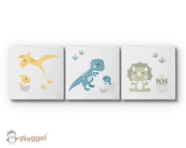 Canvas drieluik dino’s Canvas drieluik dino’s