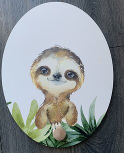 Kapstok jungle luiaard met houten knopje sale Kapstok jungle luiaard met houten knopje sale