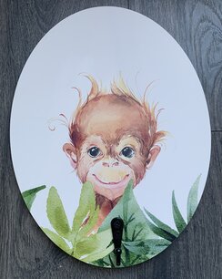 Kapstok jungle met zwart haakje sale aapje/luiaard Kapstok jungle met zwart haakje sale aapje/luiaard
