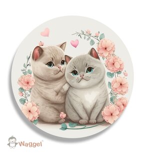 Muurcirkel Love is in the air katjes Muurcirkel Love is in the air katjes