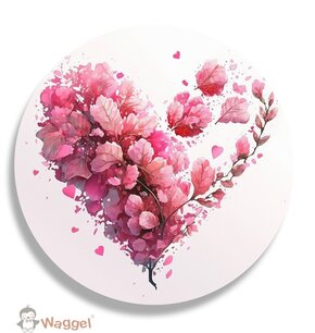 Muurcirkel Love is in the air bloemenhart Muurcirkel Love is in the air bloemenhart