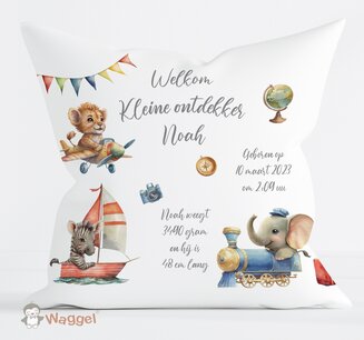 Geboortekussen kleine ontdekkers Geboortekussen kleine ontdekkers