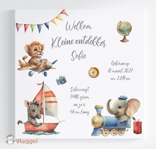 Geboorteschilderij kleine ontdekkers Geboorteschilderij kleine ontdekkers