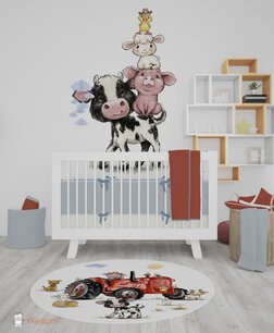 Behang boerderijdieren stapelkoe Behang boerderijdieren stapelkoe