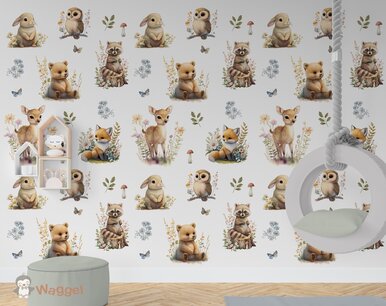 Behang sample bosdieren print Behang sample bosdieren print
