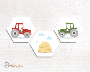 Hexagon set stoere voertuigen tractors Hexagon set stoere voertuigen tractors