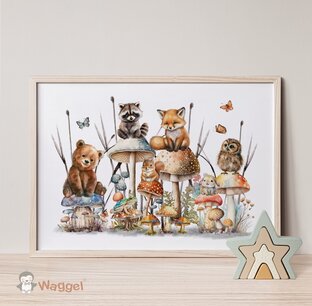 Poster Magic Forest Mushrooms 70x50 cm Poster Magic Forest Mushrooms 70x50 cm