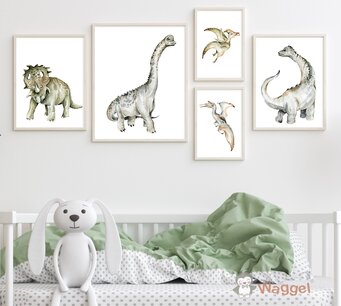 Poster set van 5 dinosaurs Poster set van 5 dinosaurs